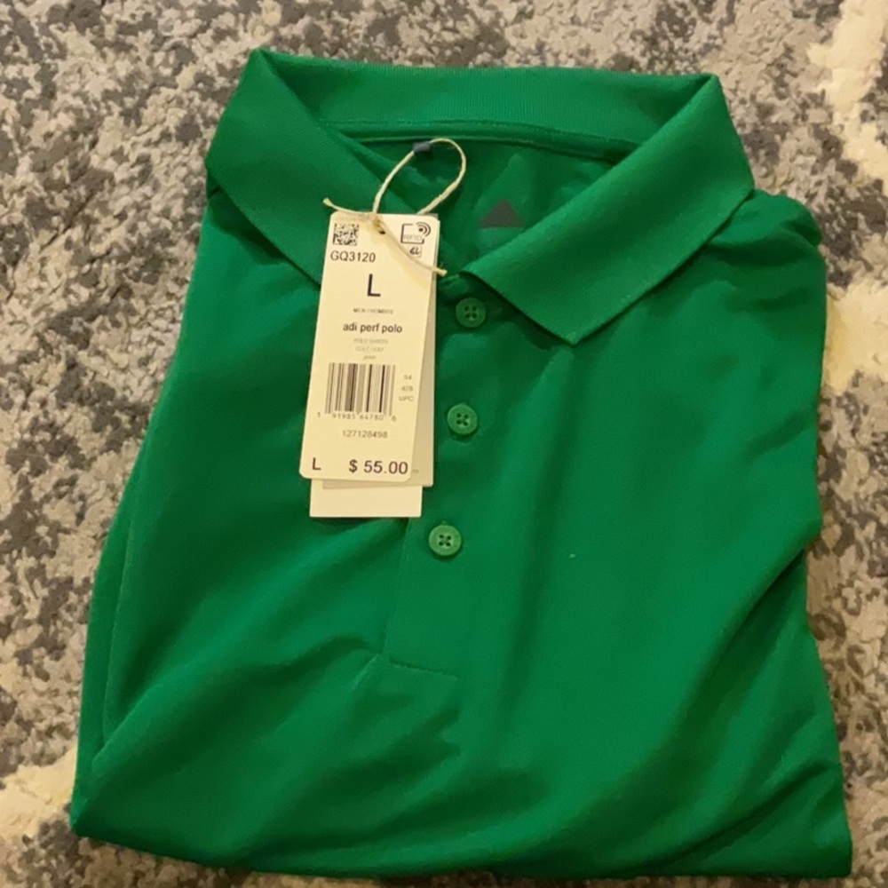 Green adidas pollo shirt